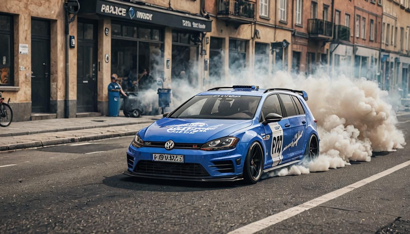VW Golf 7R Hyperrealistic Drifting Scenario