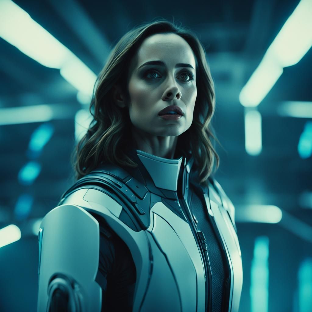 Eliza Dushku in a Futuristic Setting, Cinematic Film Still