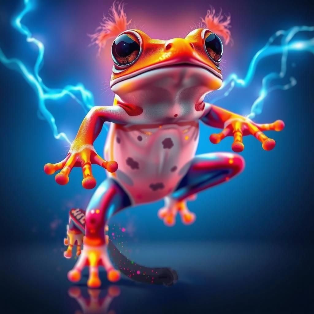 Electric Boogaloo Frog Leap in Vibrant Colorful Style