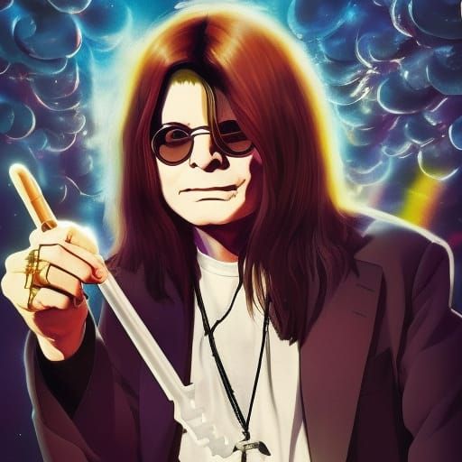 Legendary Metal Icon Ozzy Osbourne as Anime Key Visual in De...