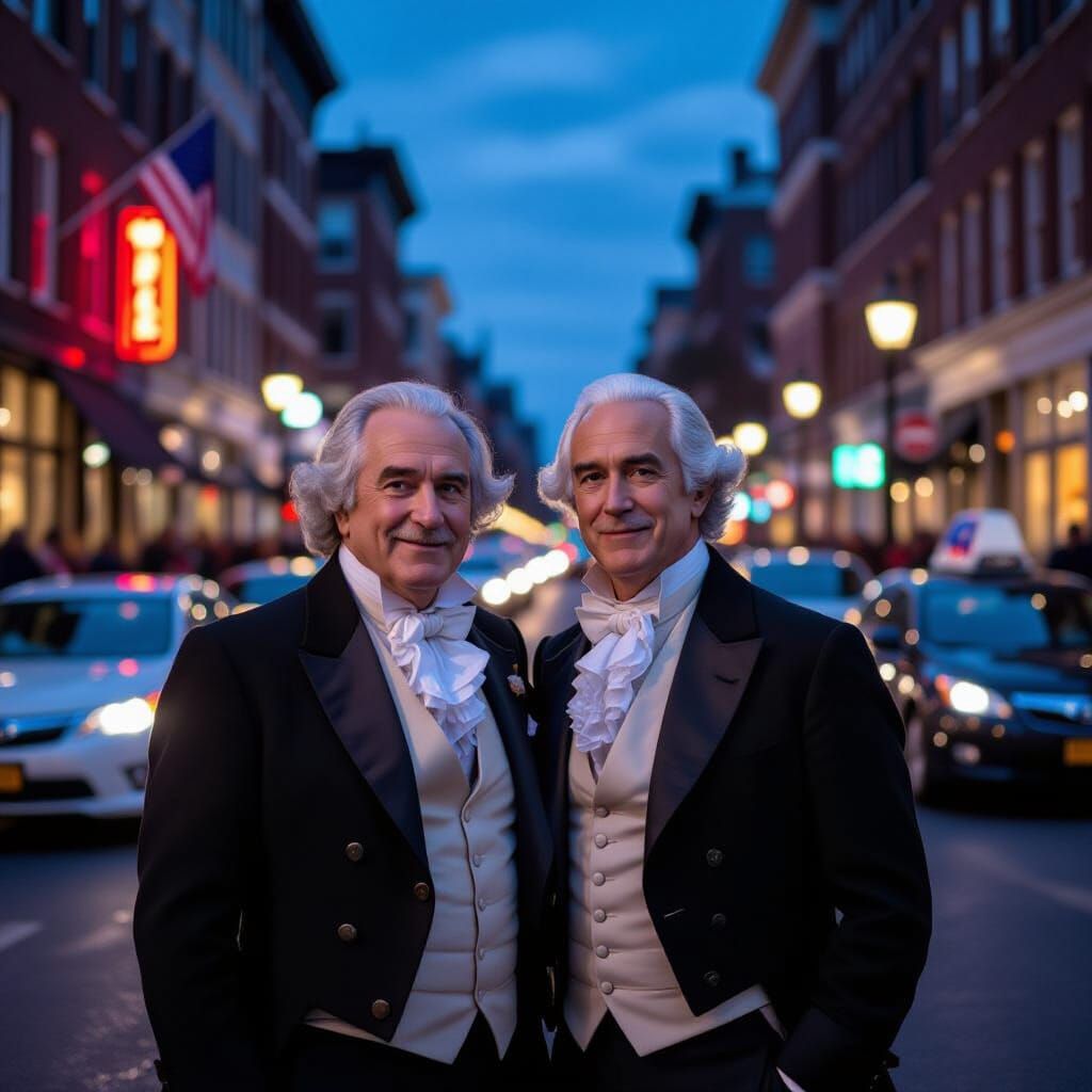 Founding Fathers Take a Selfie on July Fourth