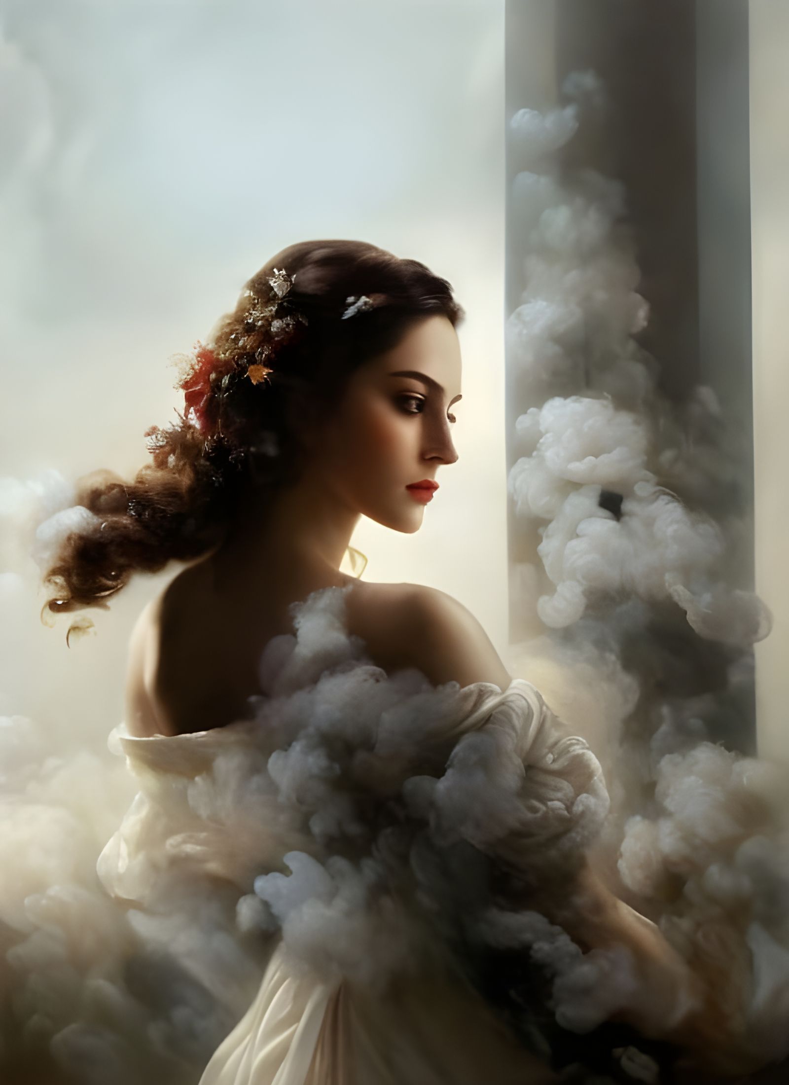 Romantic Portrait of a Woman in a Cozy Cafe