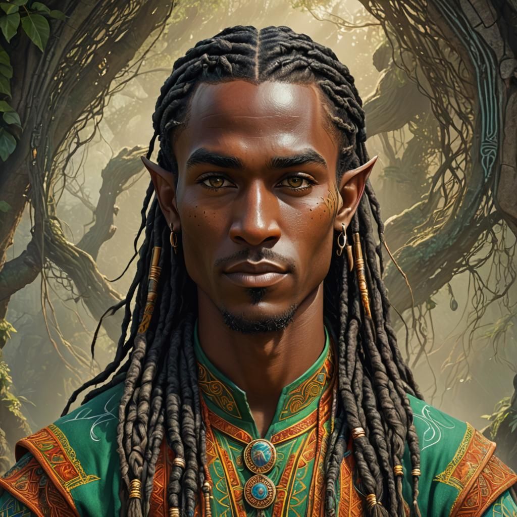 Epic Elf Ranger in Vibrant Embroidered Tunic