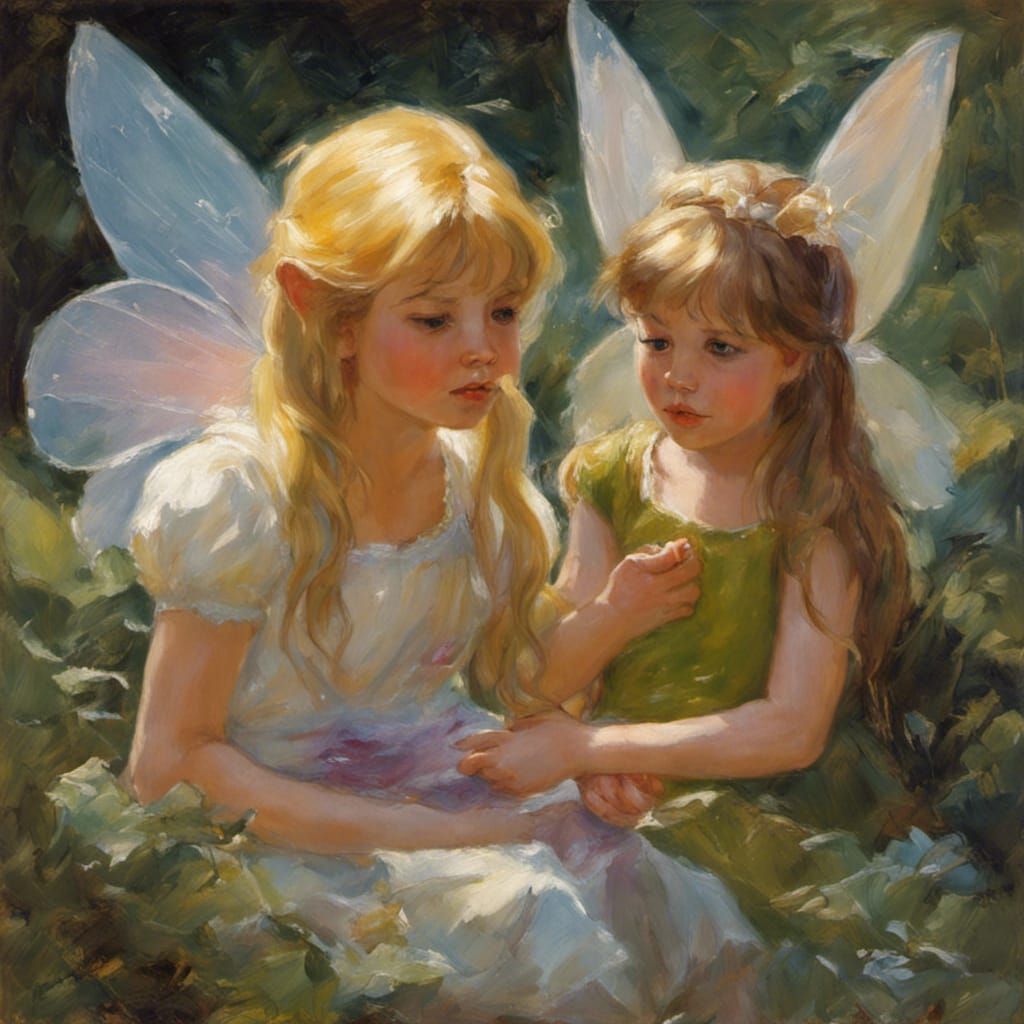 Fairy Friends Enjoy Whimsical Picnic with Floral Splendor