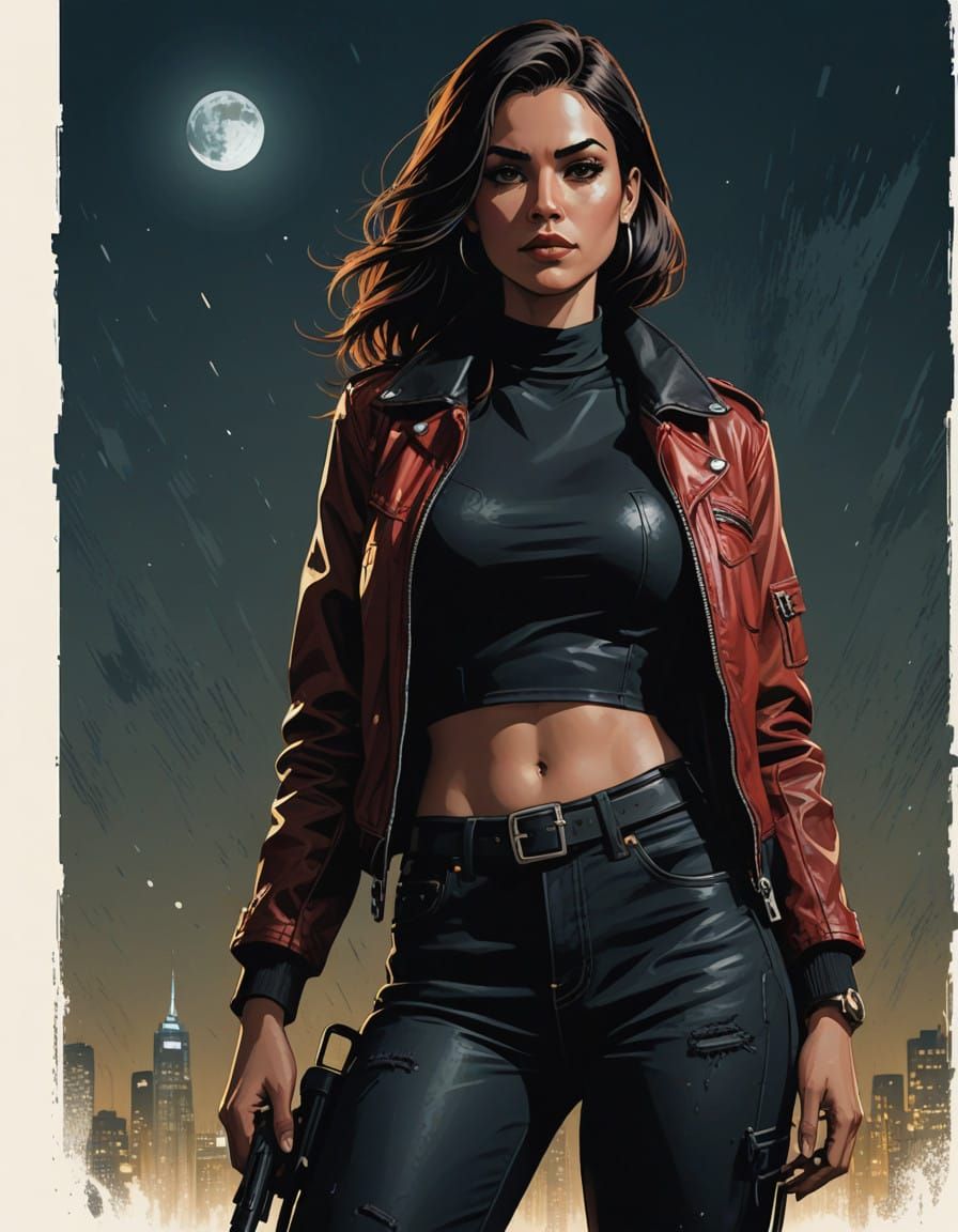 Detective Elisa Maza in Gritty Comic Book Style