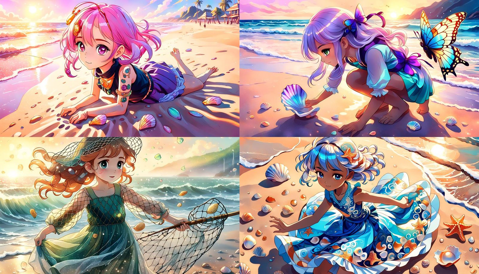 Vibrant Beach Fantasy Scene in Unreal Engine 5 Style