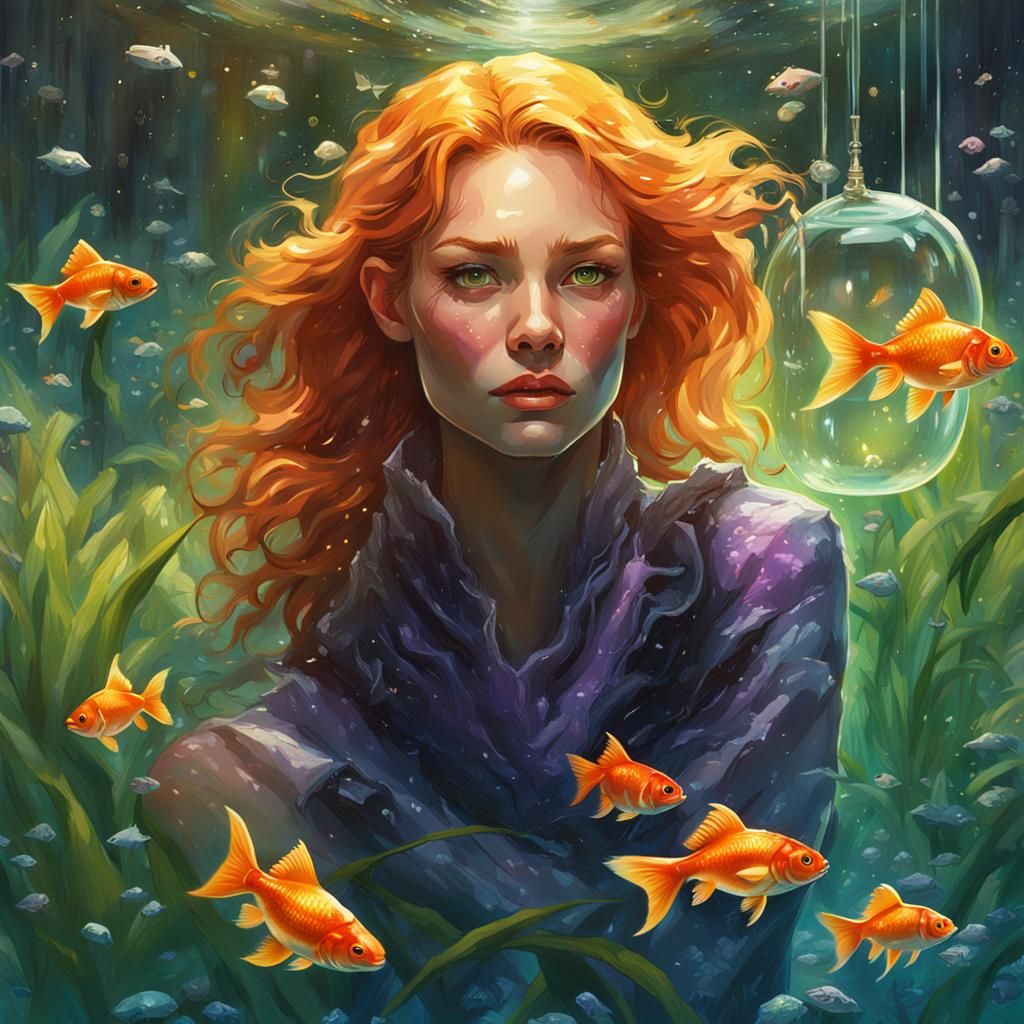 Ginger Goddess Among Glowing Glasshouse Gardens