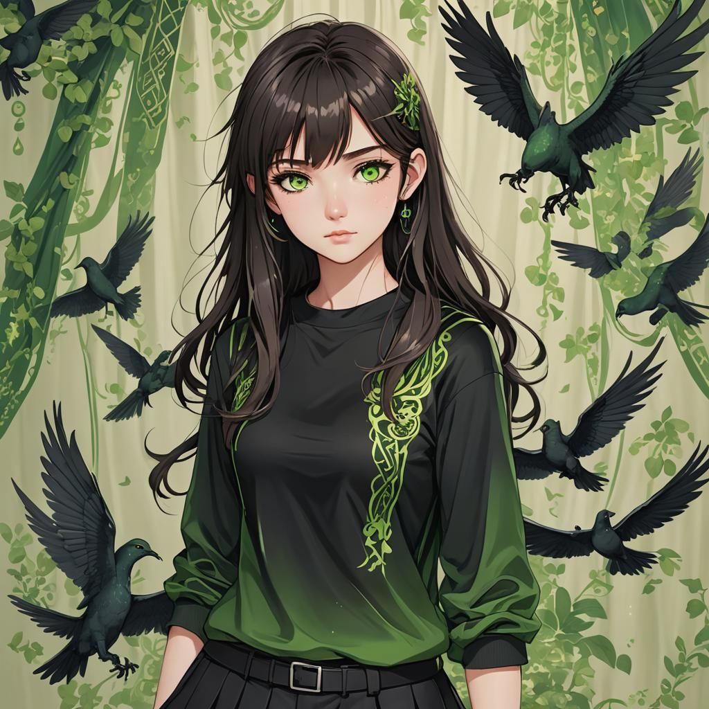 Elegant Teenage Girl with Anime-Inspired Style