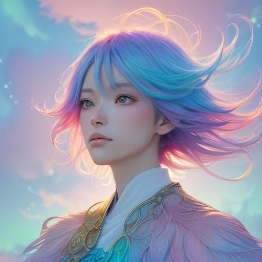 Whimsical Fantastical Creature Amidst Ethereal Clouds