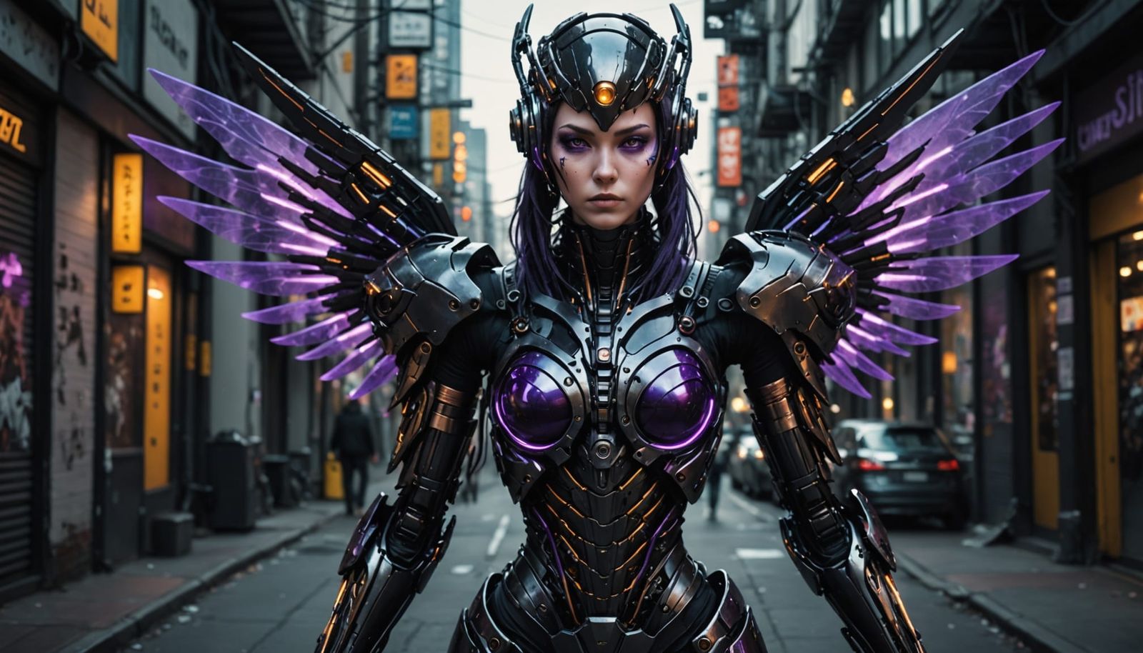 Gothic Cyborg Fairy Ready to Attack