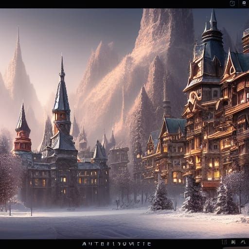 Fantastical Winter Metropolis in Deep Color