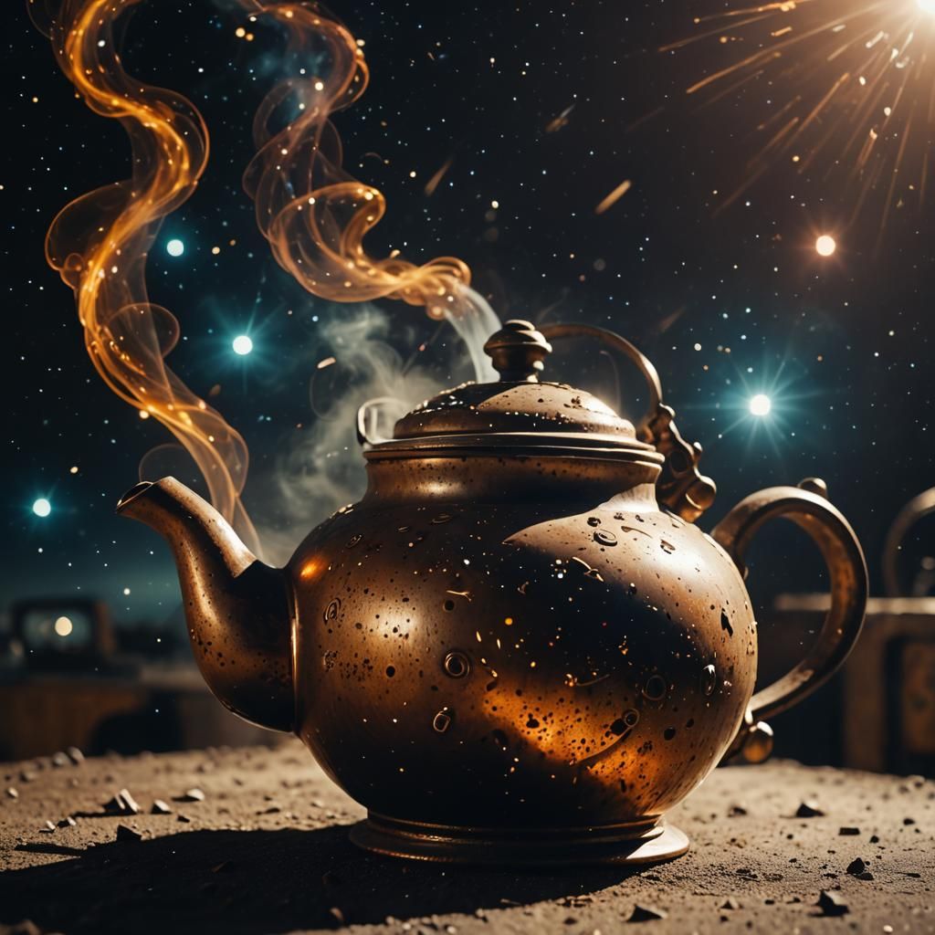 Rusty Teapot in Retro-Futuristic Space Odyssey