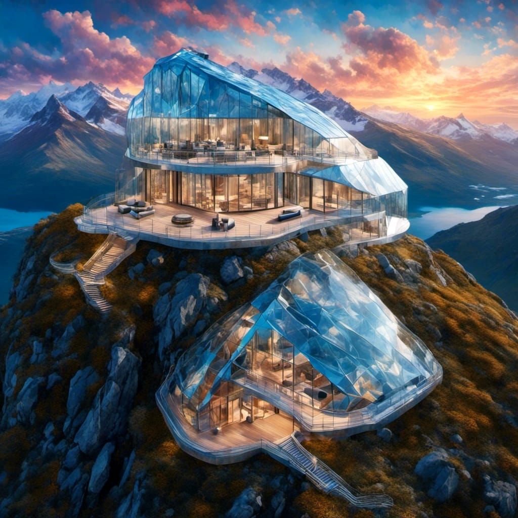 Glass Abode on a Mountain Peak