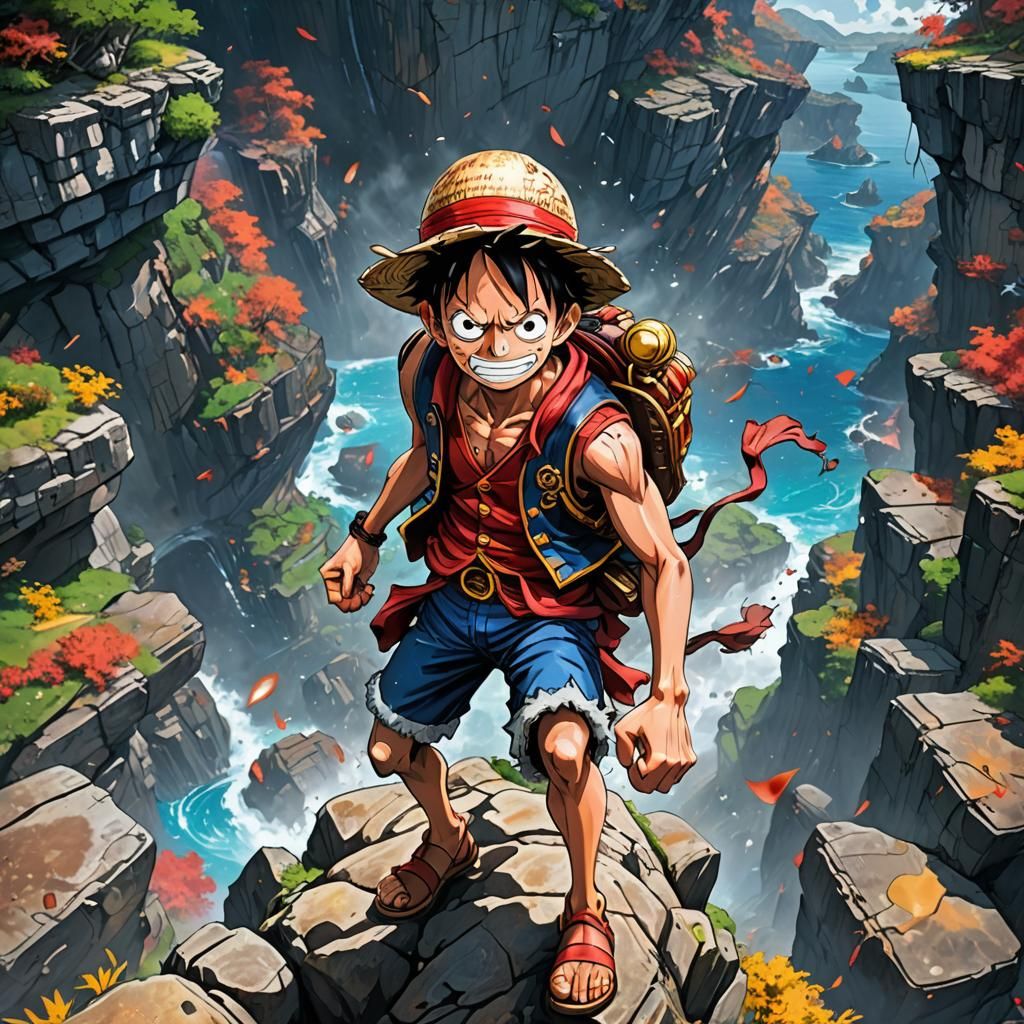 Heroic Monkey D. Luffy in Gear 4th Form as Vibrant Oil Paint...