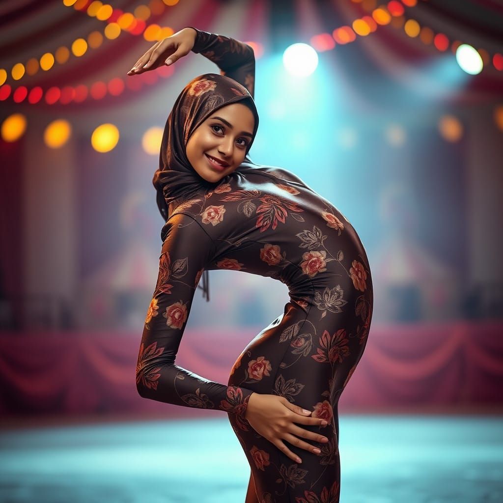 Ethereal Contortionist in Modern Traditional Attire
