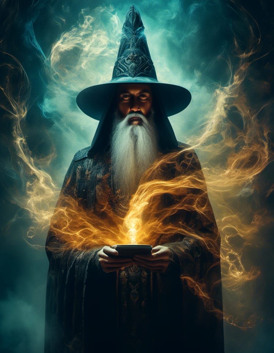 Mystical Wizard of the Underground: Surreal Digital Portrait