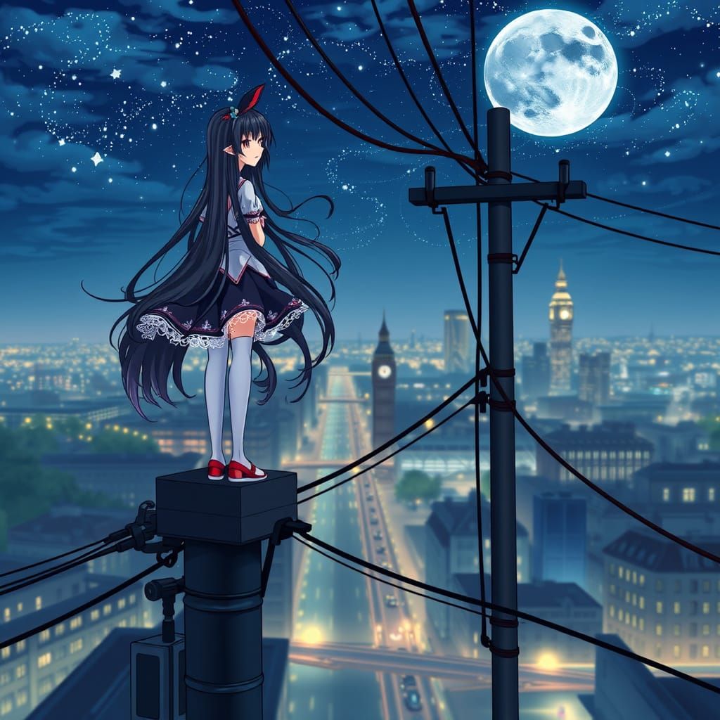 Majestic Magical Guardian Overlooks London at Night