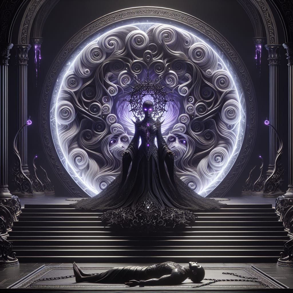 Drow priestess and her sacrifice to Lloth