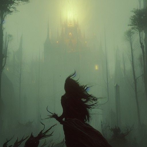 Dark Fantasy Masterpiece: Intricate Dreams in Deep Colors