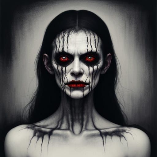Visage of Terror in Expressionist Style