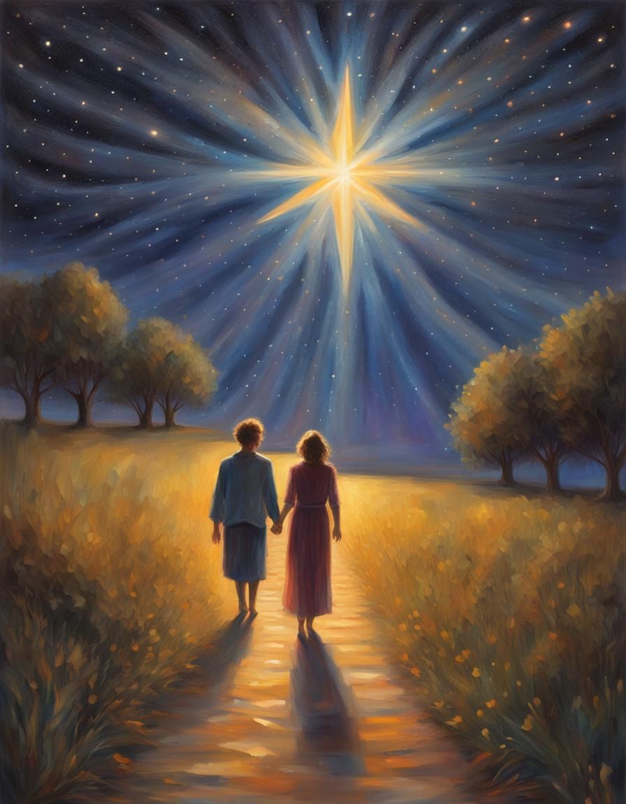 Surreal Starlight Illuminates Path Through Radiant Landscape