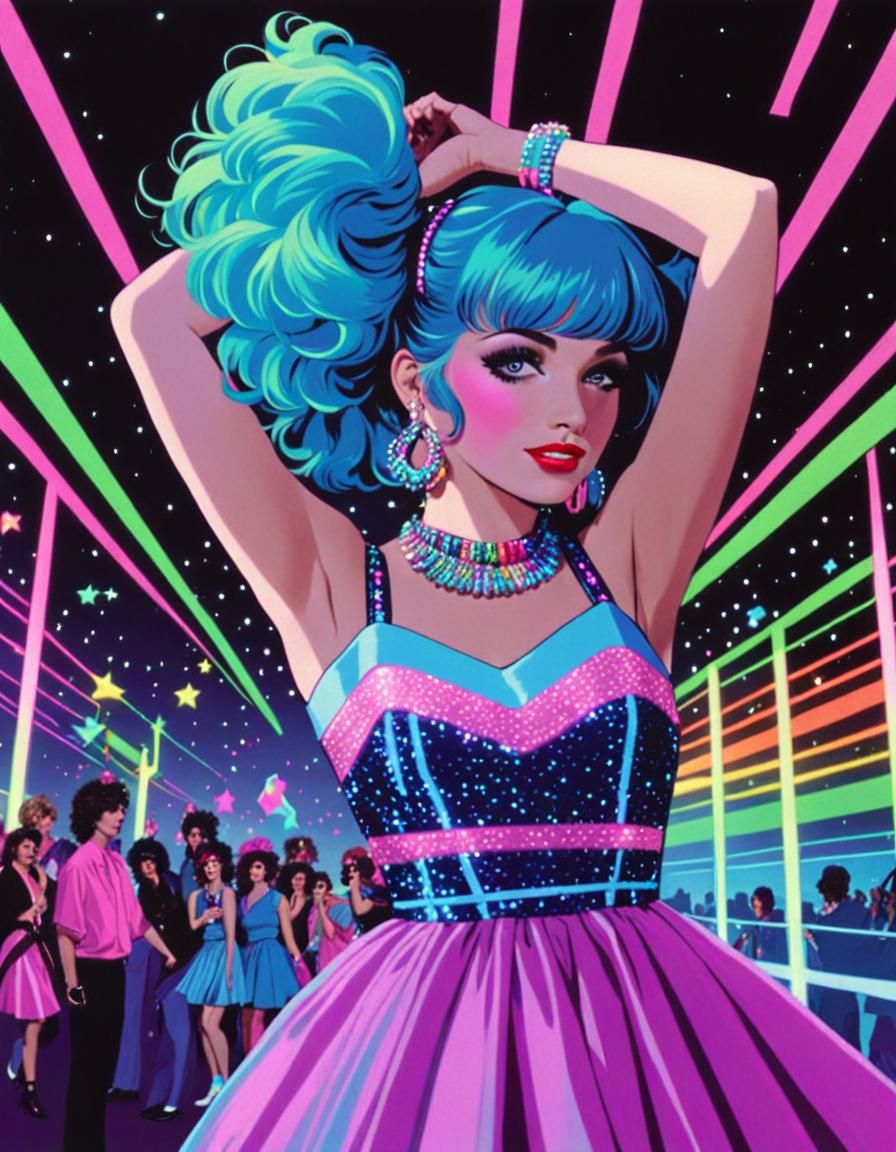 Neon Dreams of the 80s Dance Party
