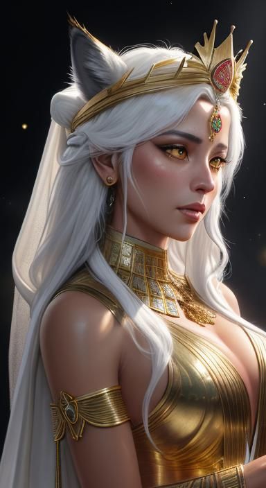 Egyptian Goddess in Lunar Oasis