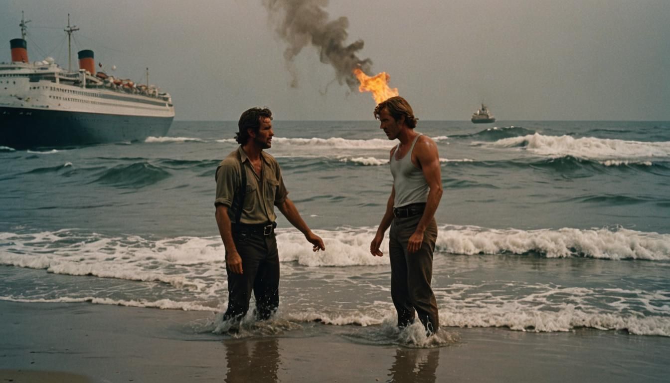 Dramatic Sinking Cruise Liner Disaster in Photorealistic Sty...