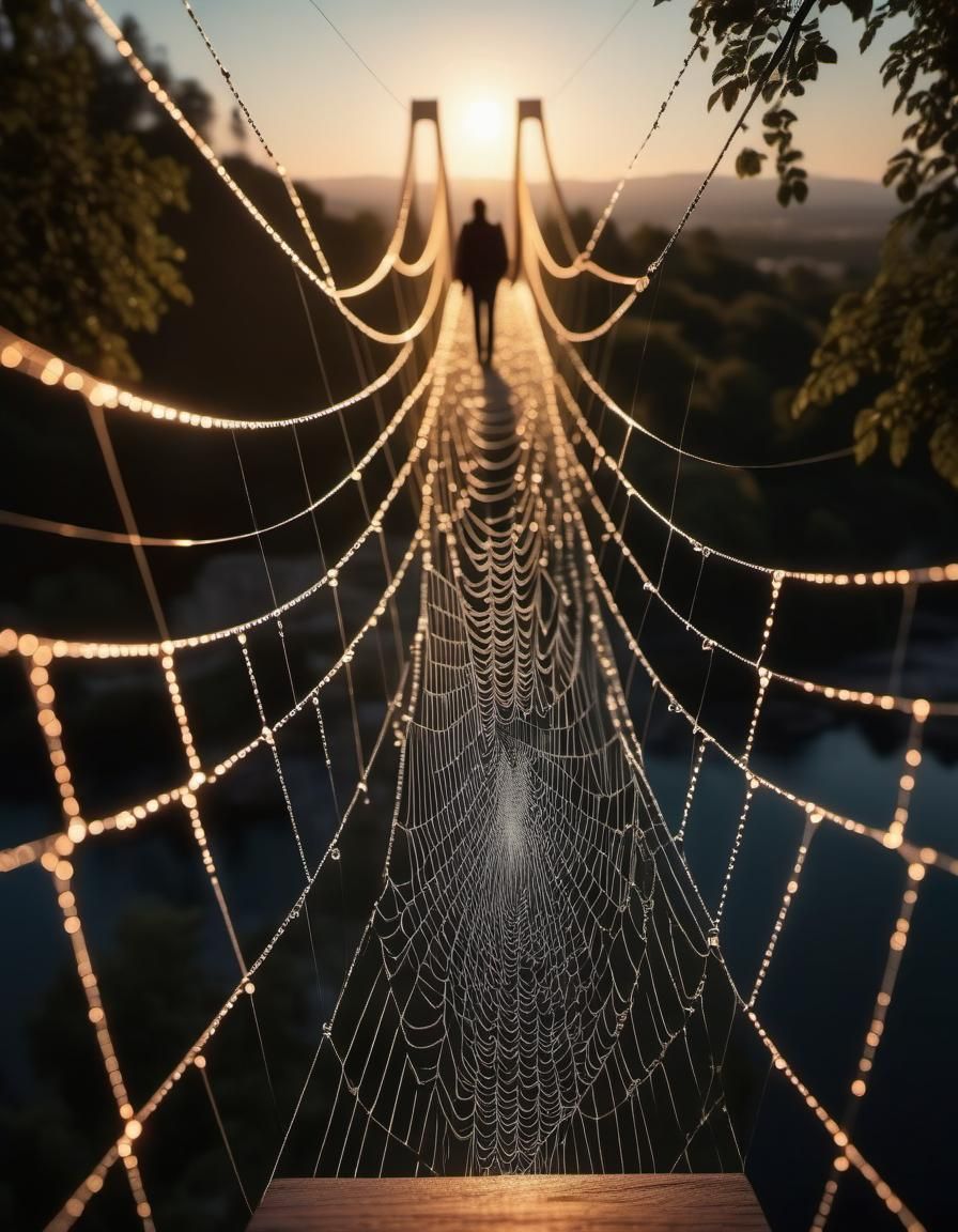 Ethereal Spider Web Suspension Bridge of Magic Hour
