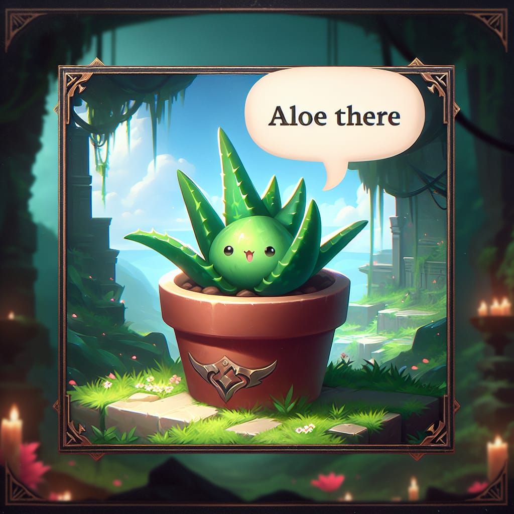 Chibi Aloe Vera Greets: A Colorful Fantasy Portrait