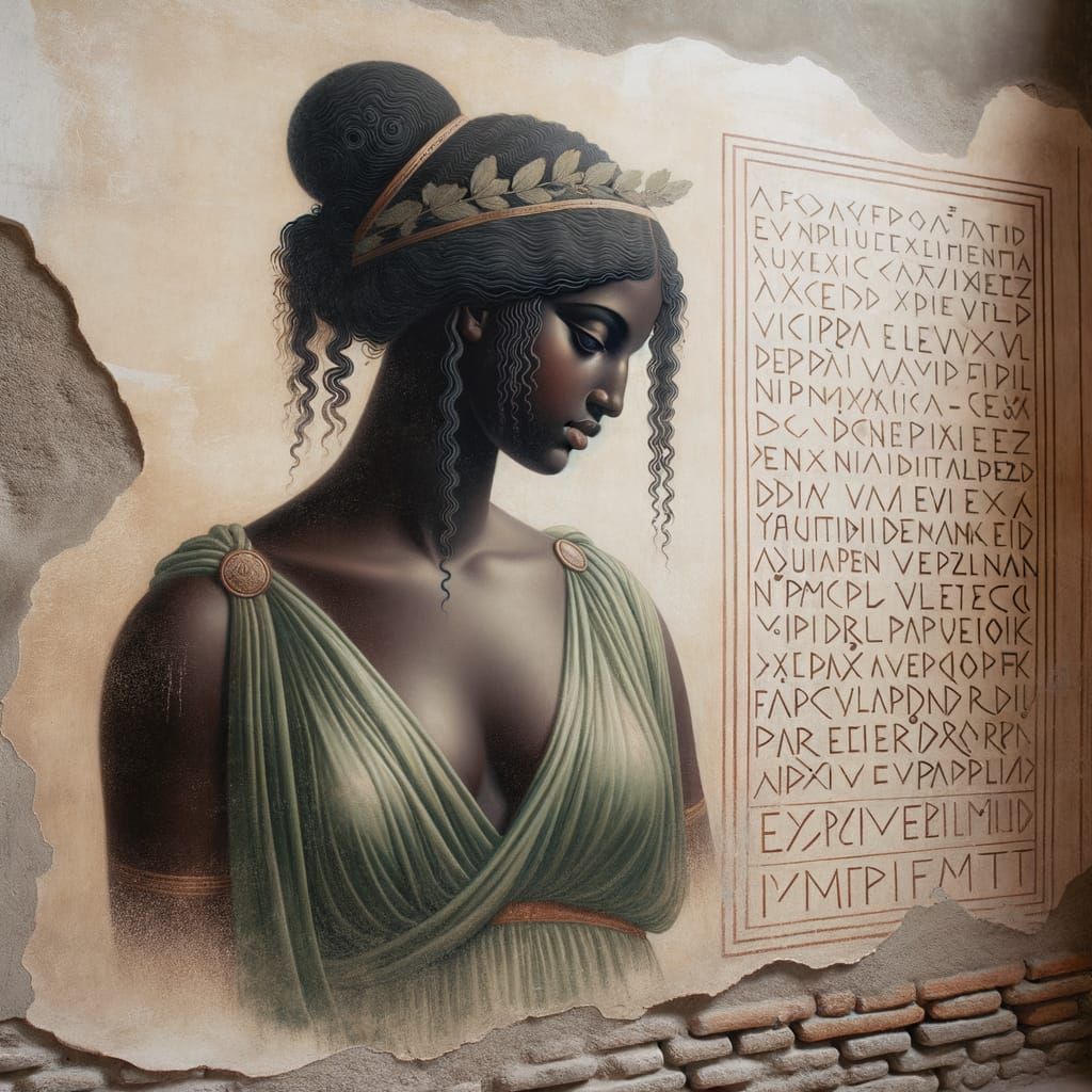 Ancient Greek Goddess Elegantly Portrayed on Roman Era Wall