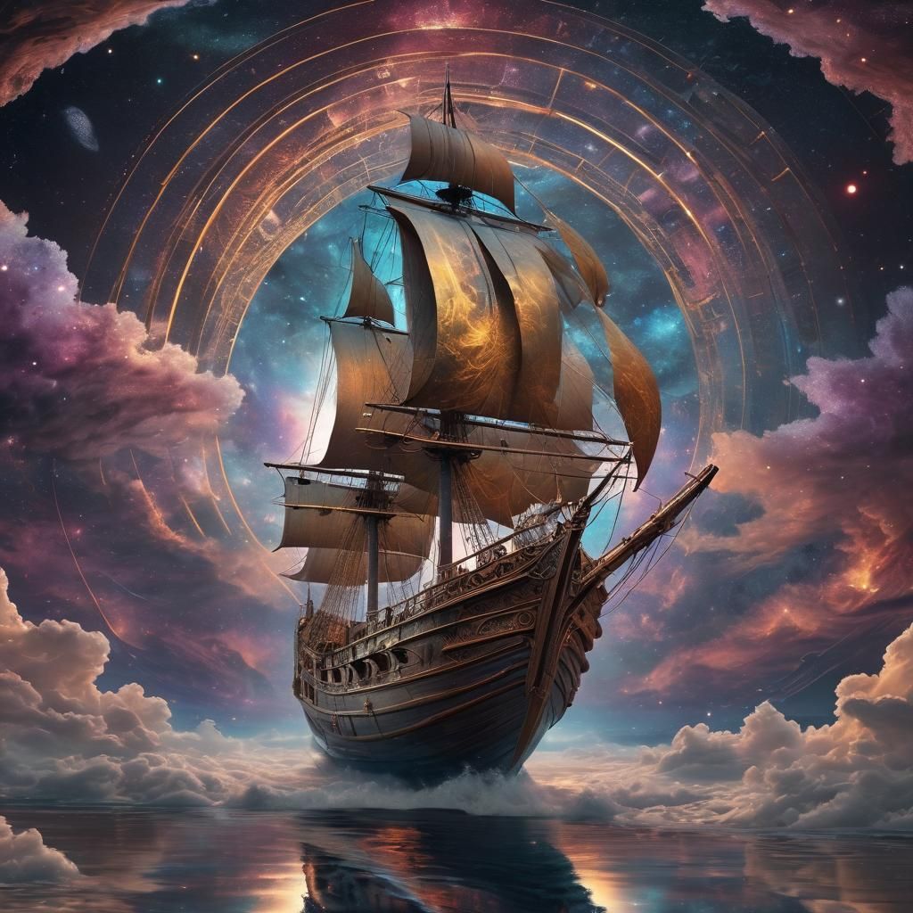 Galactic Sailboat afloat in Cosmic Sea