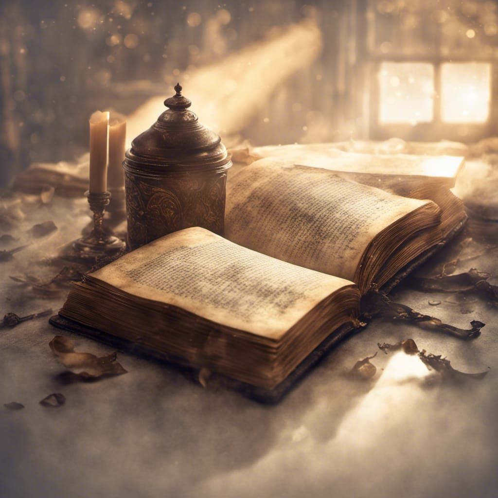 Ancient Tome Illuminated by Mystical Light