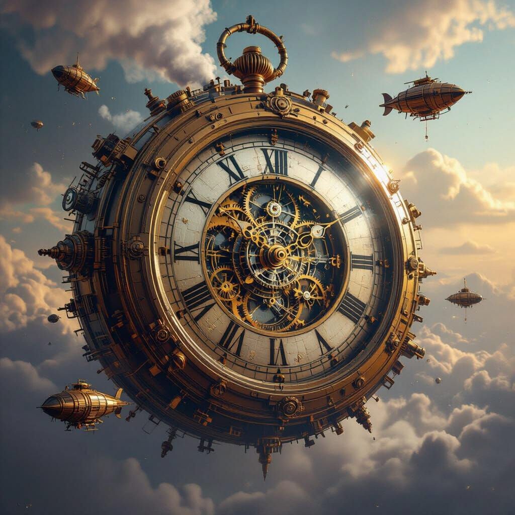 Clockwork Planet with Giant Pocket Watch