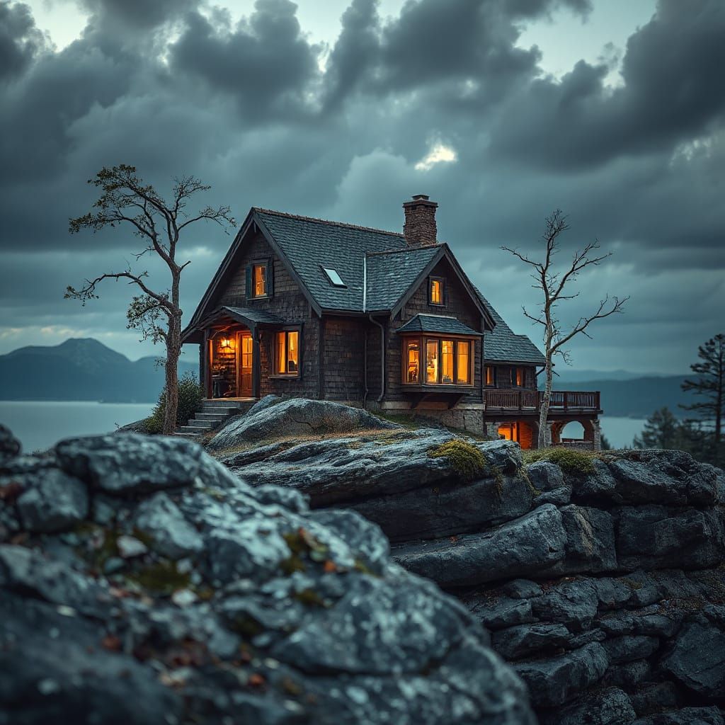 Epic Home on a Rock Formation