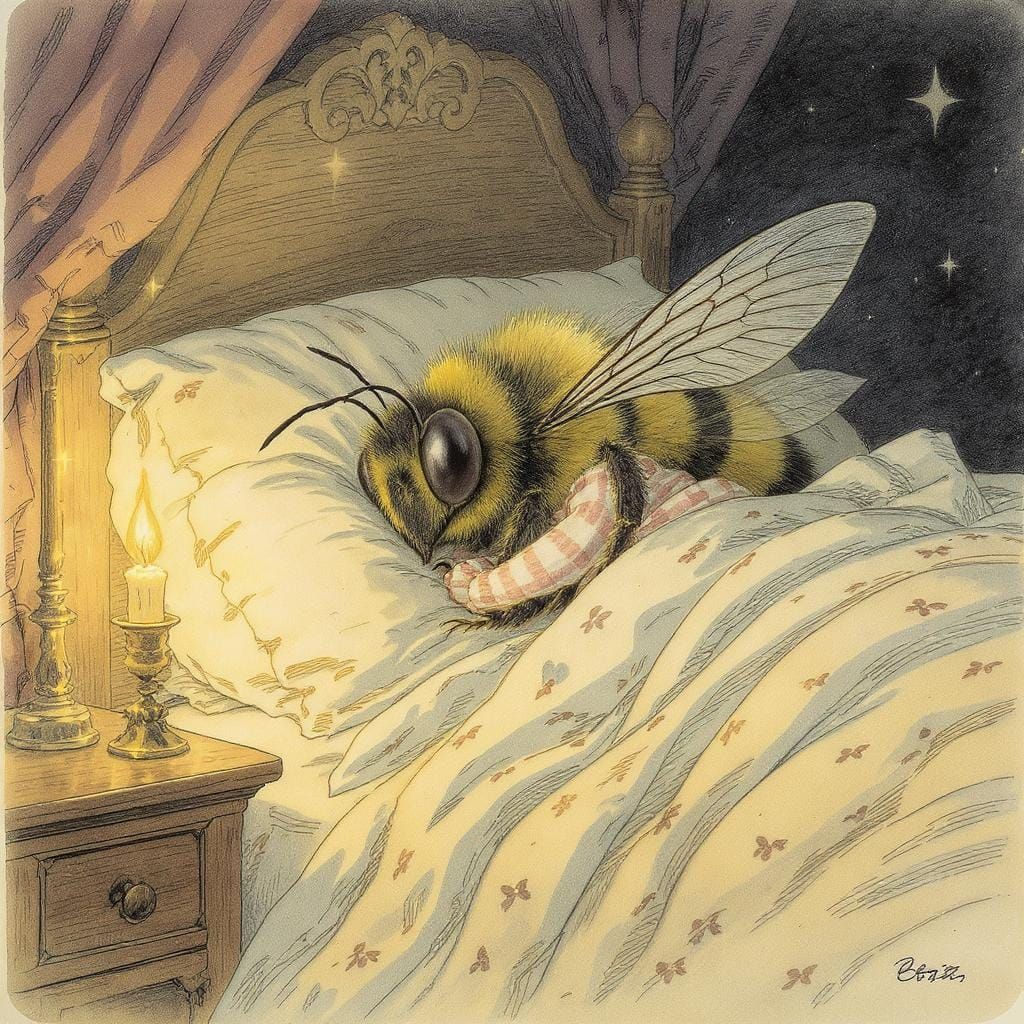 Bumblebee in Bed, Beatrix Potter Style