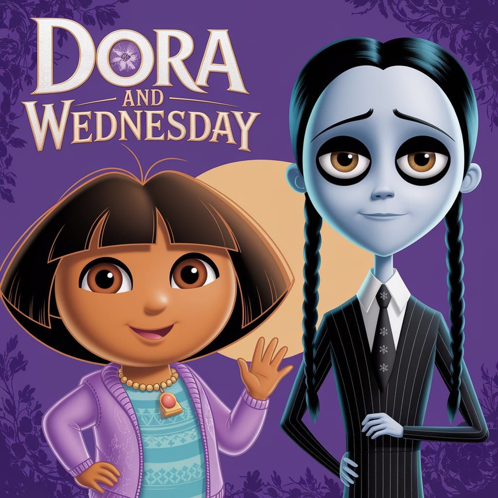 Dora the Explorer Meets Wednesday Addams Movie Poster