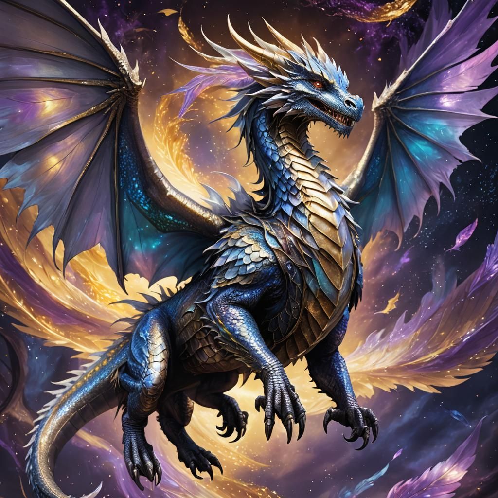 Majestic Silver Dragon Soars Under Golden Light