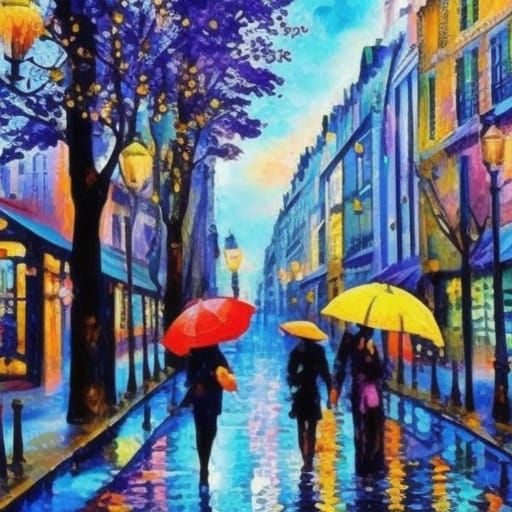autumn in paris, alcohol ink thin black outline fashion bati...