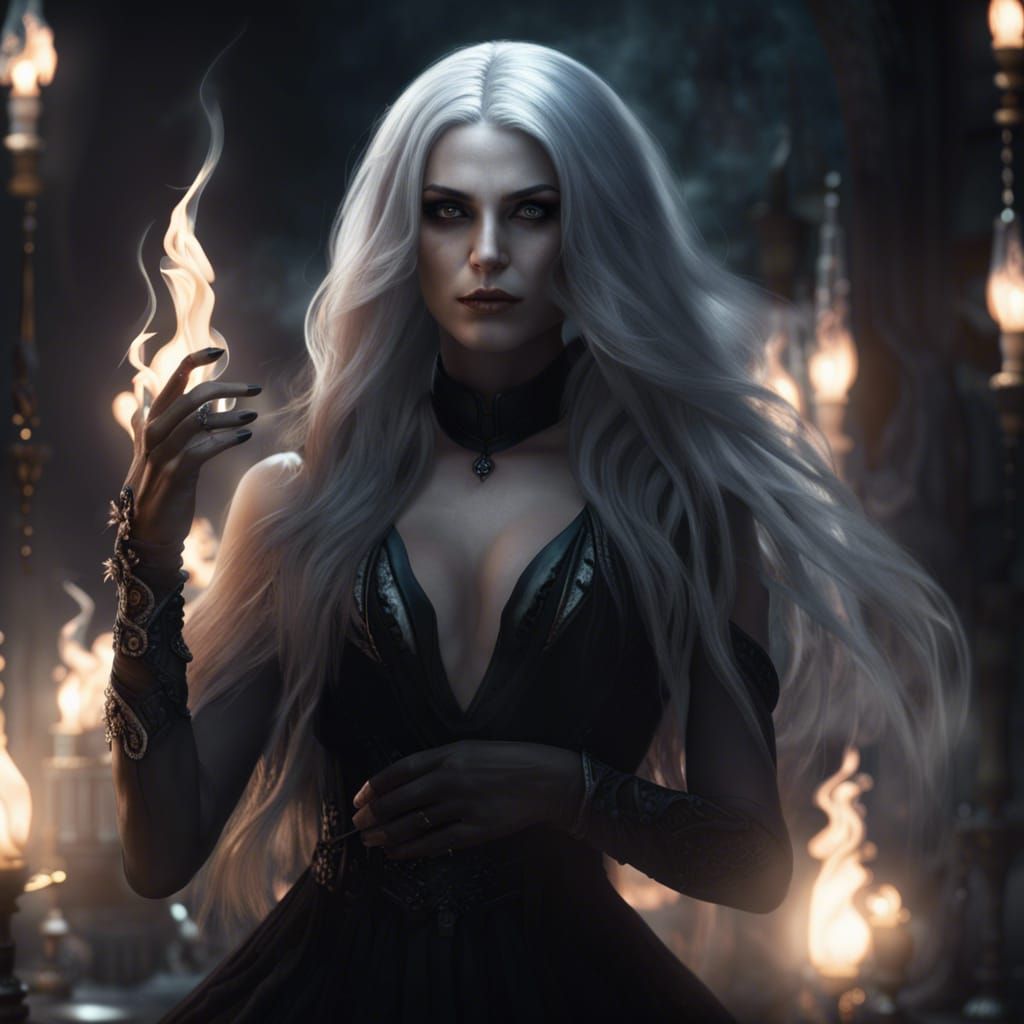 Dark Fantasy Princess in Regal Black Attire