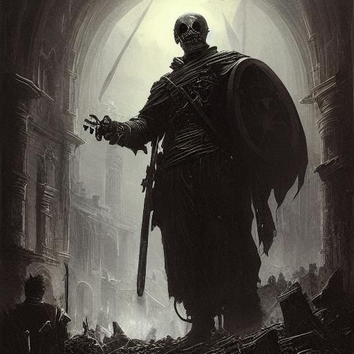Epic Death Knight in Dark Gothic Style