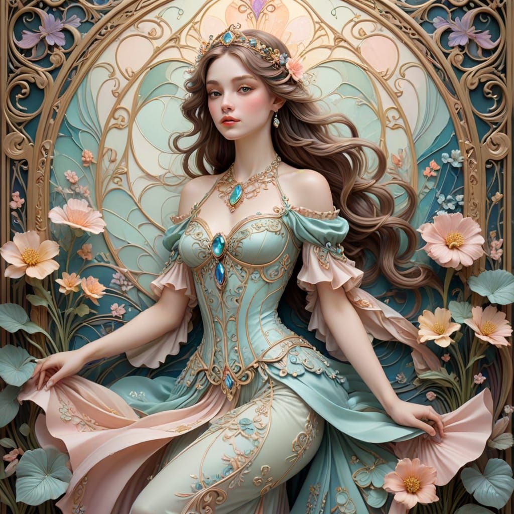 Art Nouveau Royal Court of Playing Cards