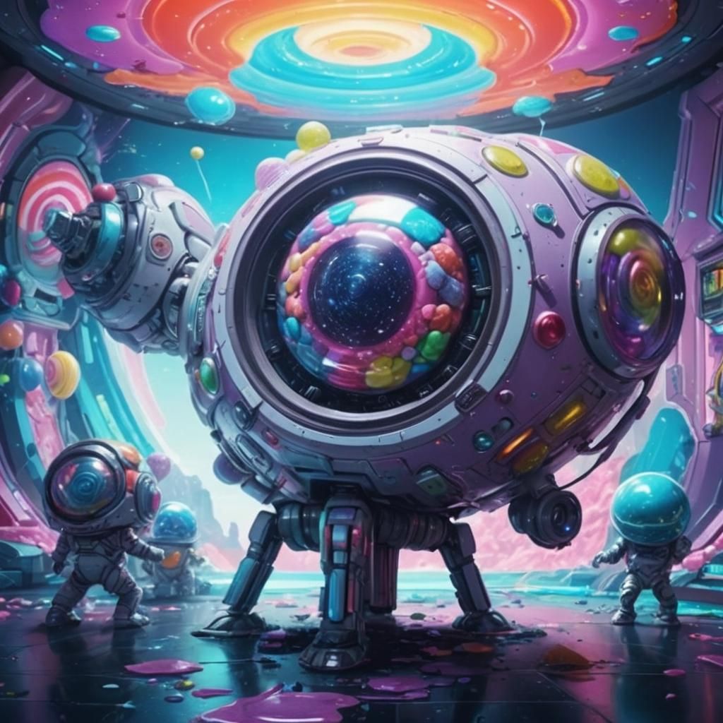 Surreal Candy Landscapes in Hyperrealistic Digital Illustrat...