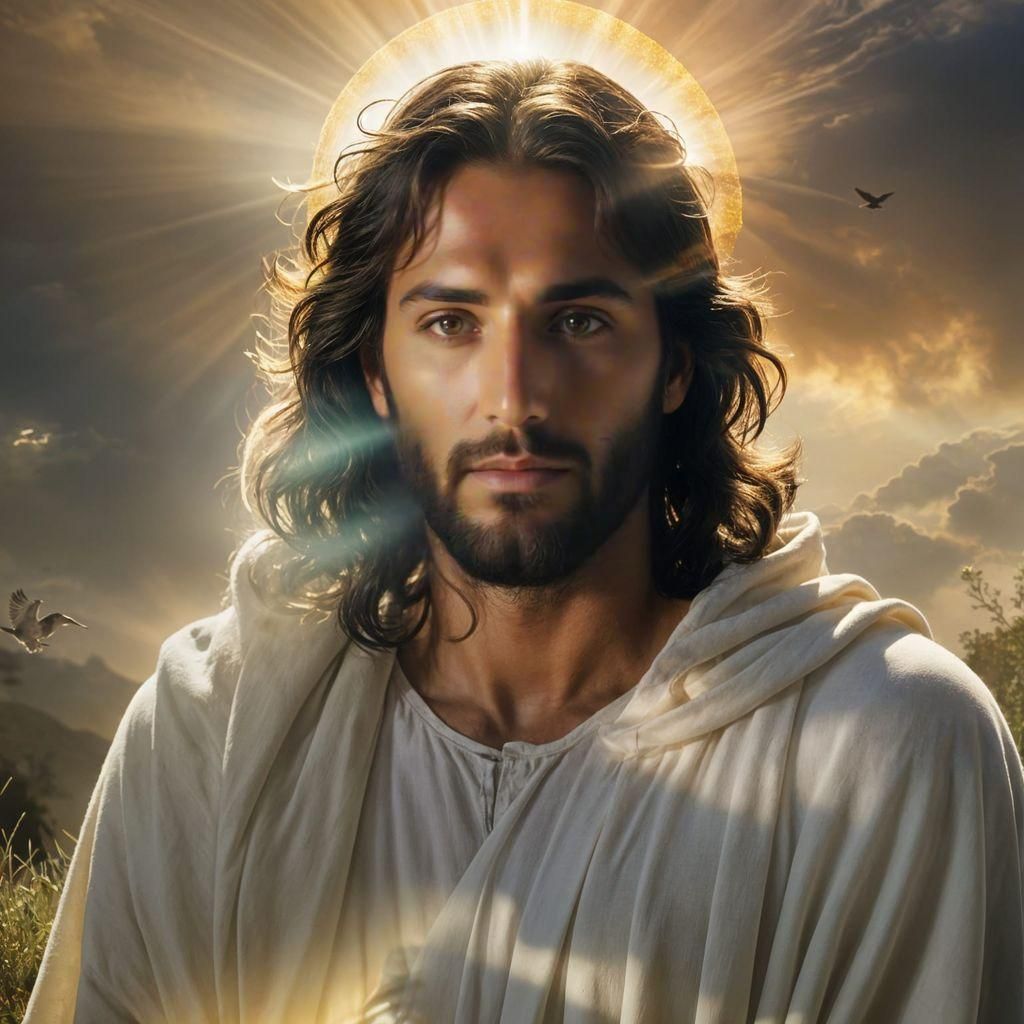Jesus Christ in Radiant Glory with Dove