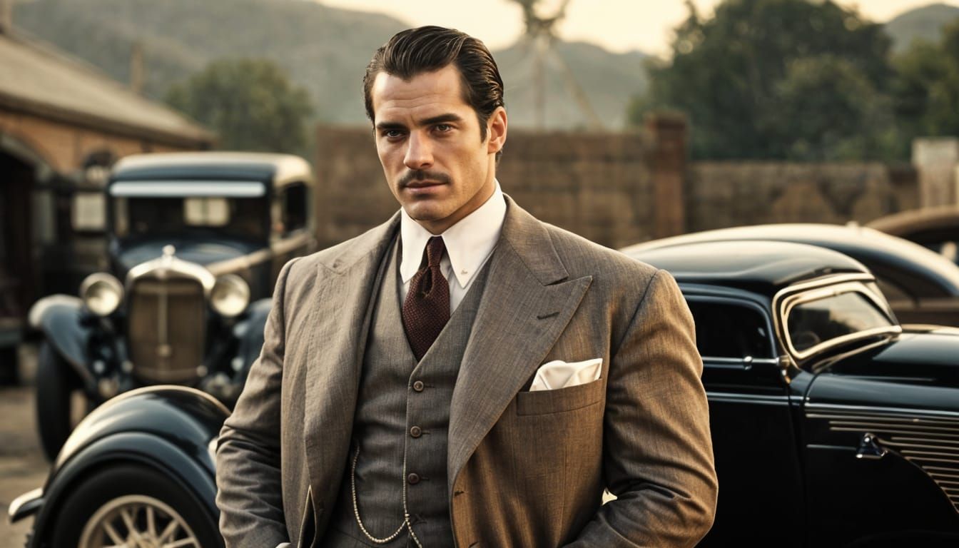 Henry Cavill as 1930s Gangster in Photorealistic Portrait