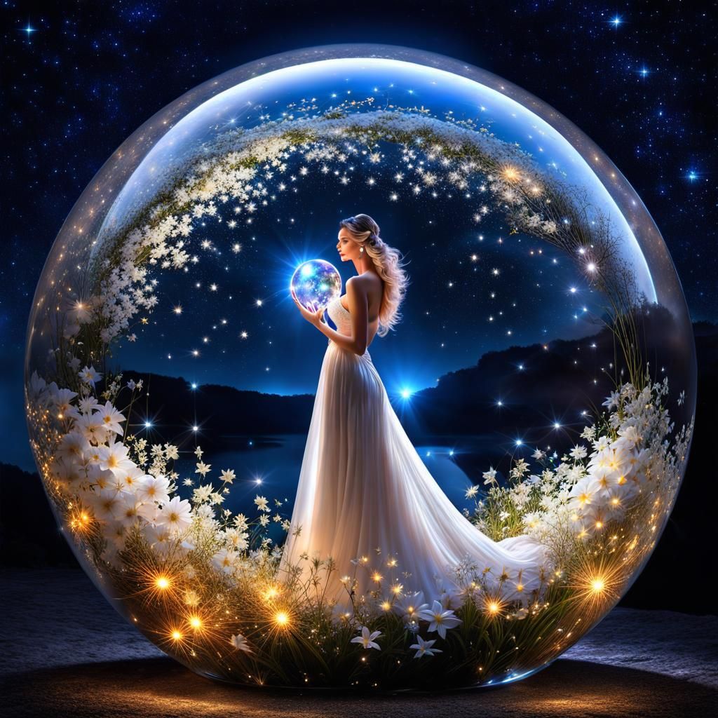 Surreal Goddess Radiates Ethereal Beauty in Vibrant Celestia...