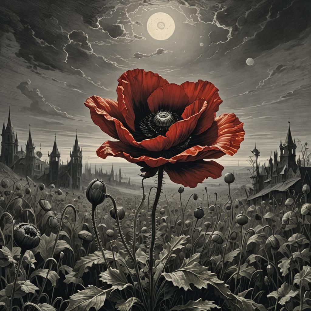 Gothic Poppy of Crimson Light