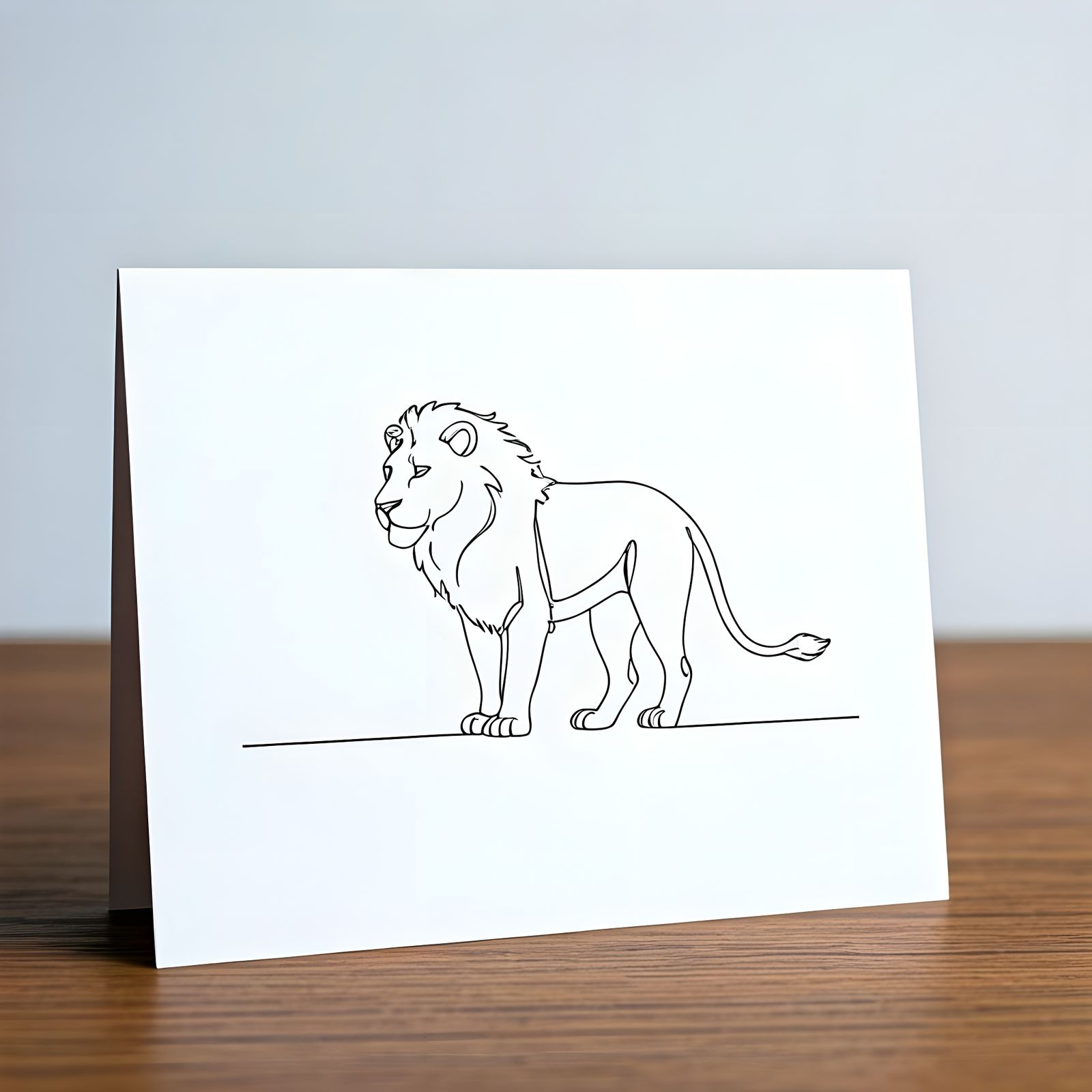 Minimalist Lion Line Drawing in One Stroke