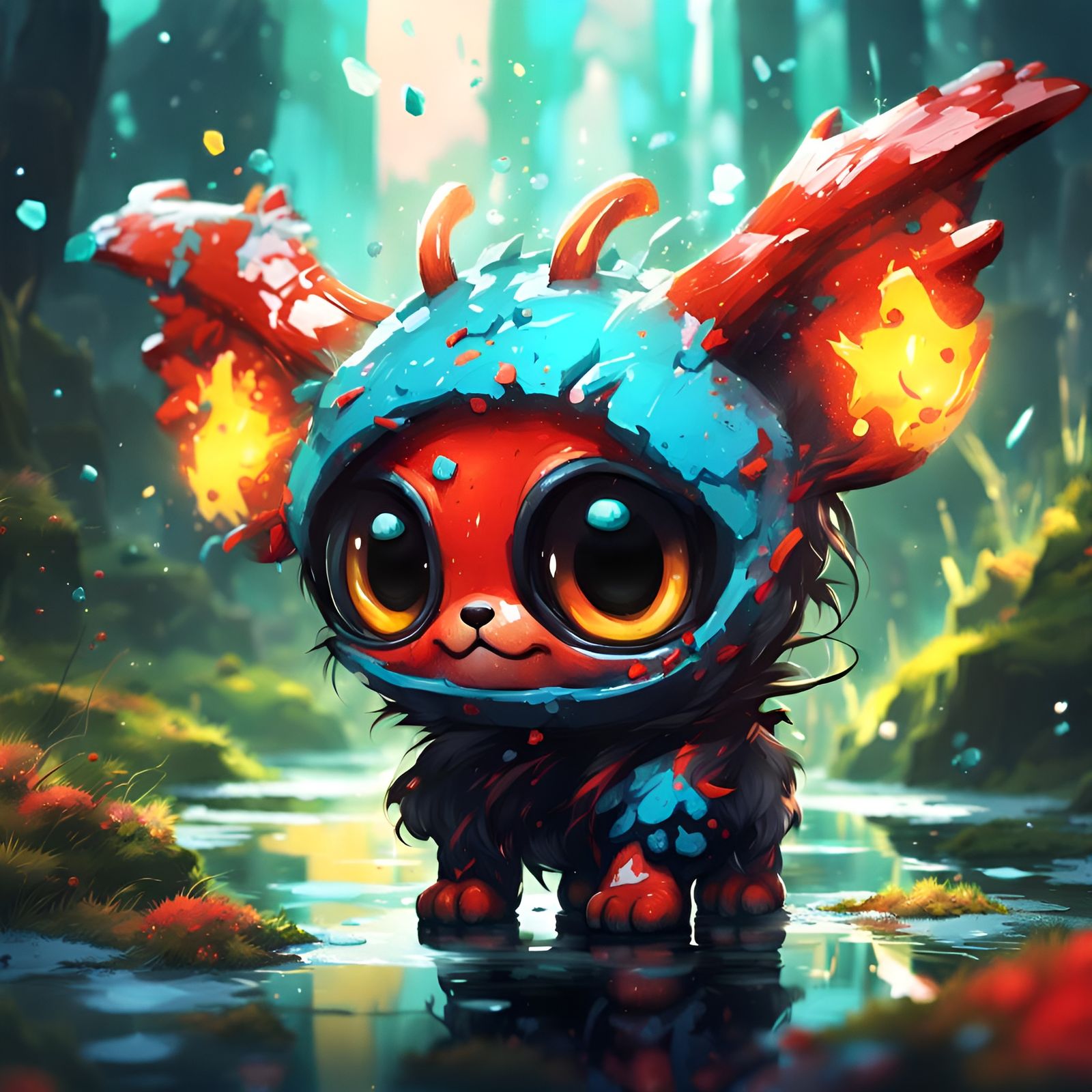 Whimsical Mythical Pet in Chibi Style