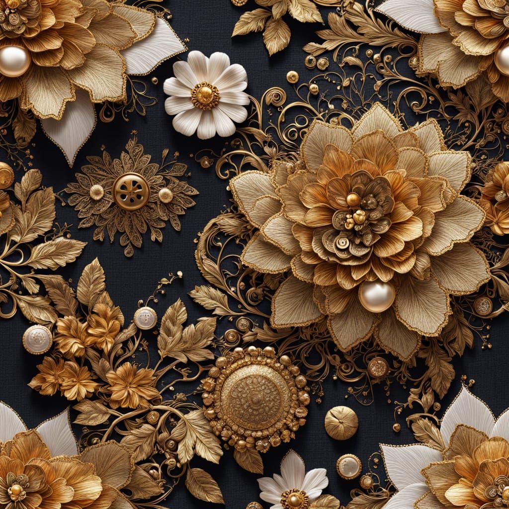 Opulent Mixed Media Collage with Rich Textures